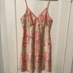 Floral Satin Slip Dress